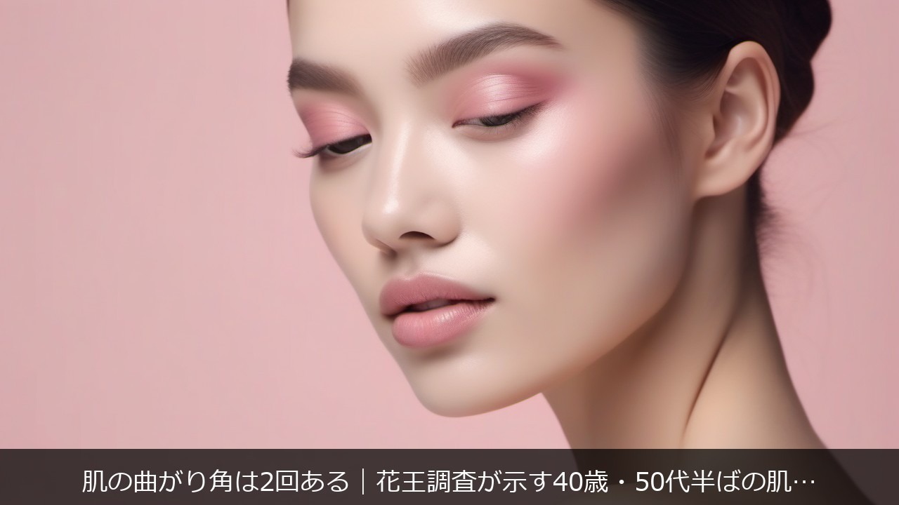 肌に関する記事のアイキャッチ画像 - 肌の曲がり角は2回ある｜花王調査が示す40歳・50代半ばの肌変化と年代別ケア【2026】