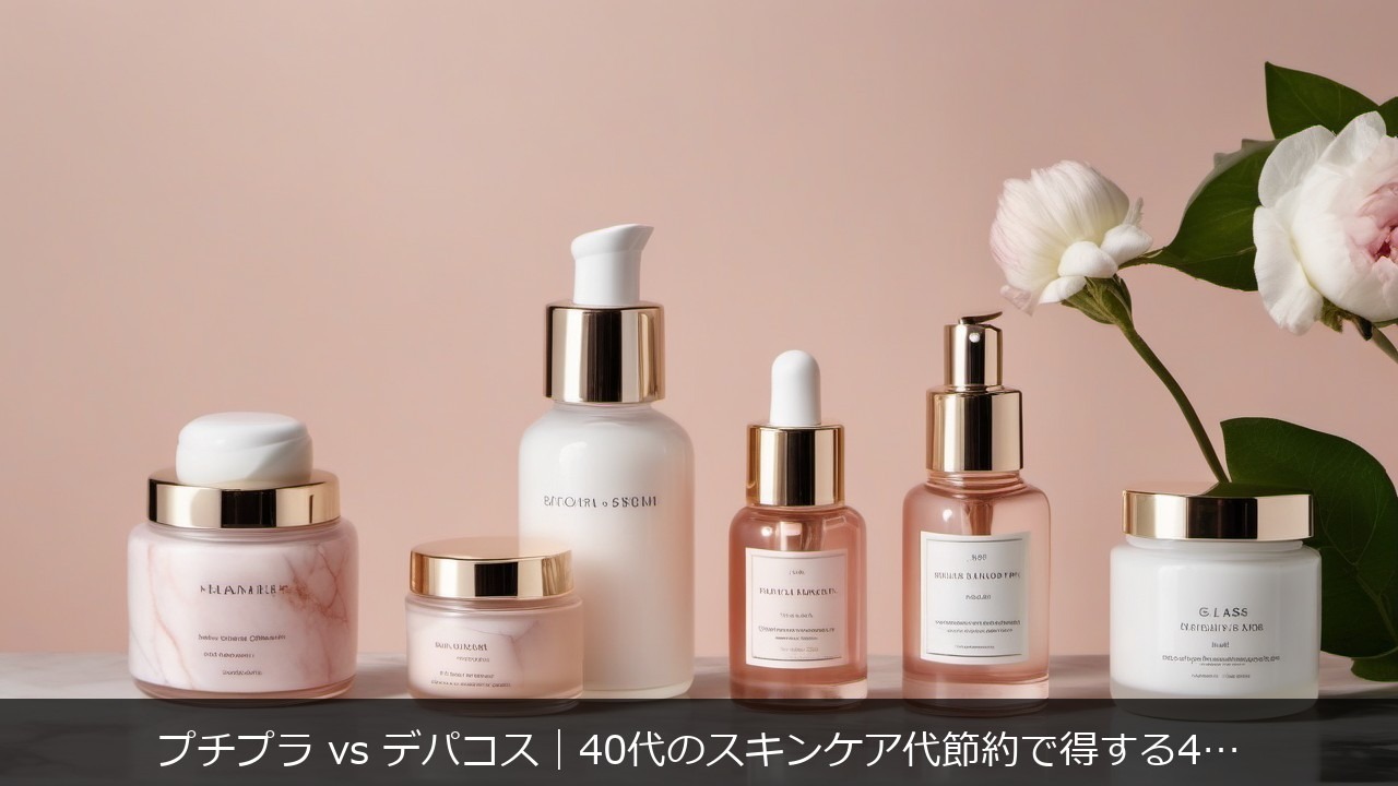 プチプラ vs デパコス｜40代に関する記事のアイキャッチ画像 - プチプラ vs デパコス｜40代のスキンケア代節約で得する4つの判断軸【2026】