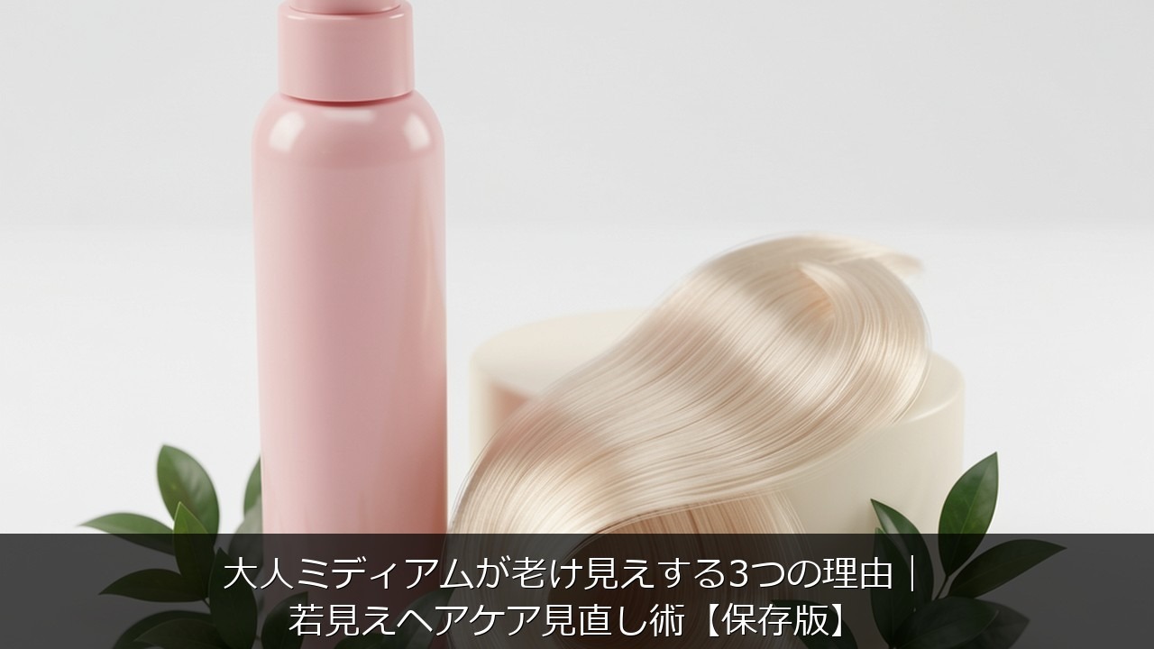 大人ミディアムが老け見えする3つの理由｜若見えヘアケア見直し術【保存版】のアイキャッチ画像