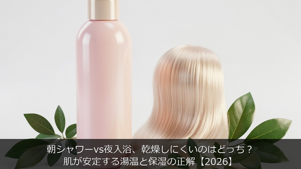 朝シャワーvs夜入浴、乾燥しにくいのはどっち？肌が安定する湯温・保湿・成分の正解を徹底解説【2026】のアイキャッチ画像
