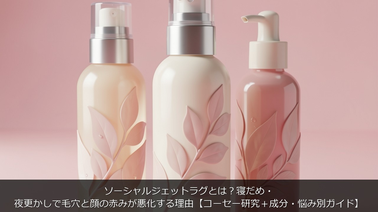 ソーシャルジェットラグとは？寝だめ・夜更かしで毛穴と顔の赤みが悪化する理由【コーセー研究＋成分・悩み別ガイド】のアイキャッチ画像
